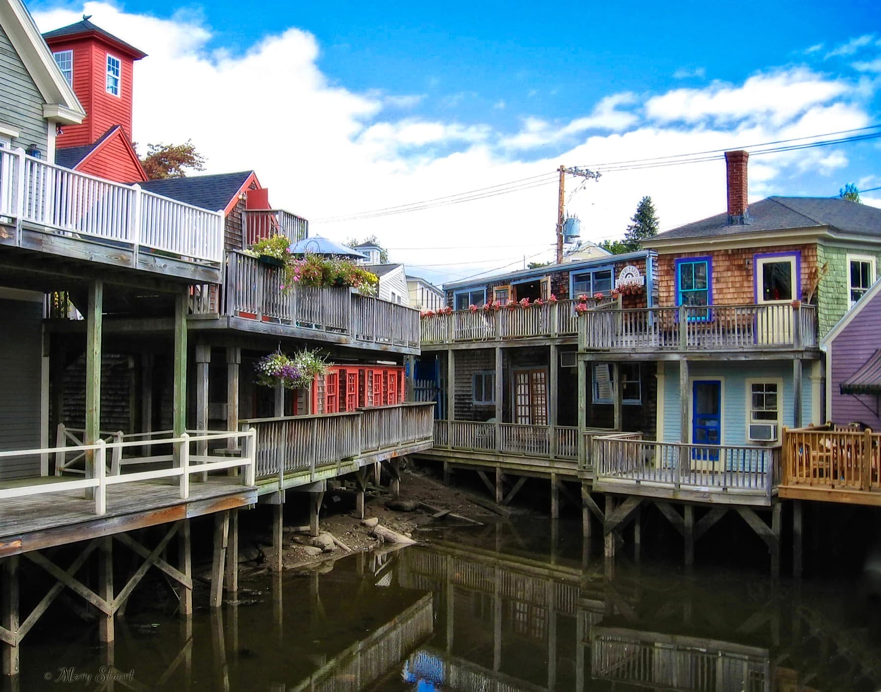 Colorful buildings along the Kennebunk River
